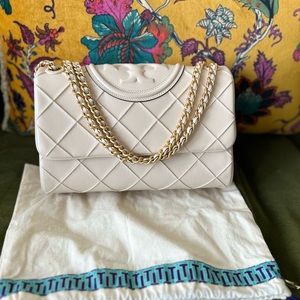 Tory Burch Cream Fleming Shoulder bag